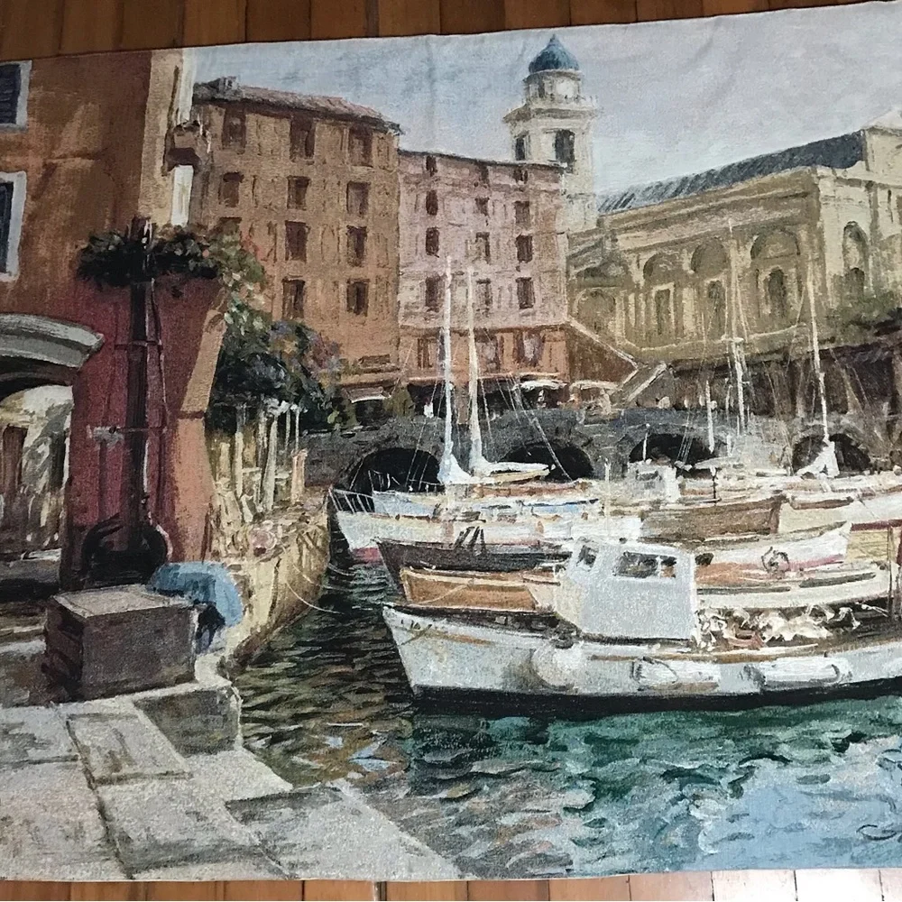 George Bates “Mediterranean Colors” Woven Tapestry Wall Hanging Size 52” x 39.5”